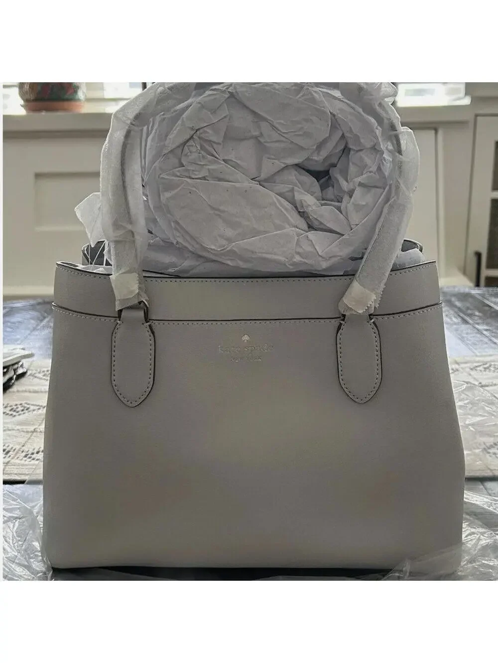 Kate Spade Sienna Medium Satchel Crossbody Bag PLATINUM GREY